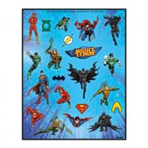 Décoration anniversaire La ligue des Justiciers (4 feuilles de stickers)