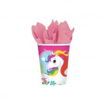 Décorations anniversaire licorne (8 gobelets)
