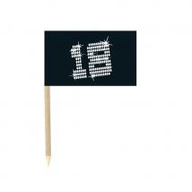 Drapeaux anniversaire VIP sur pics 8cm (18 ans)