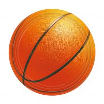 Décorations Basketball d'anniversaire (8 assiettes de 17,7cm)