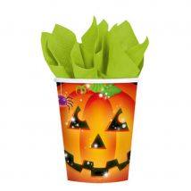 Décorations citrouille pour table de Halloween (8 gobelets)