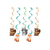Décorations d'anniversaire animaux de la forêt (5 Suspensions)