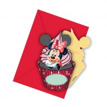 Décorations d'anniversaire minnie's café (6 cartes d'invitation)