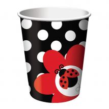 Décorations d'anniversaire motifs coccinelle (8 Gobelets)
