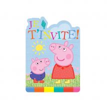 Décorations d'anniversaire Peppa pig (6 cartes d'invitation)