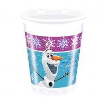 Décorations d'anniversaire reine des neiges (8 gobelets)
