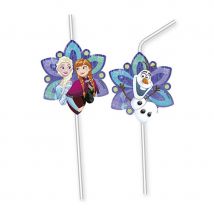 Décorations d'anniversaire reine des neiges (6 pailles)