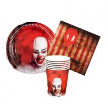 Décoration de cirque halloween pour table (Kit de vaisselle jetable)