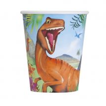 Décoration Dinosaures pour table d'anniversaire (8 gobelets)