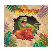 Décorations dinosaure pour table d'anniversaire (8 invitations)