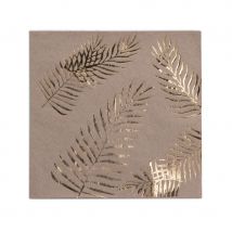 Déco de table feuille tropicale en kraft doré (16 serviettes)