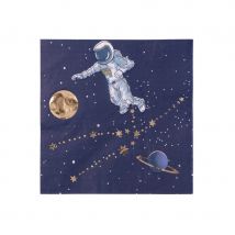 Décoration de table astronaute dans l'espace (16 serviettes)