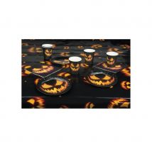 Décoration de table citrouille effrayante (kit de vaisselle jetable)