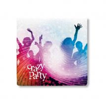 Décoration de table Crazy Party blanc (20 serviettes)