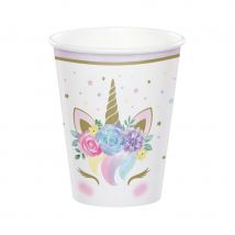 Décoration de table douce licorne (8 gobelets)