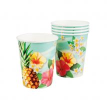 Décoration de table hawaienne (6 gobelets)