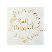 Décoration de table Just Married (20 petites serviettes)