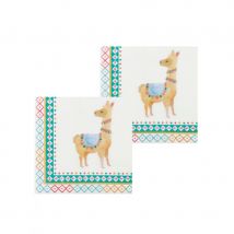 Décoration de table lama blanc (12 serviettes)