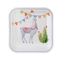 Décoration de table lama et cactus (10 assiettes de 23cm)