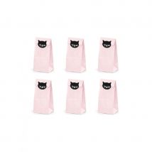 Décoration de table petit chat rose (6 sacs cadeaux)