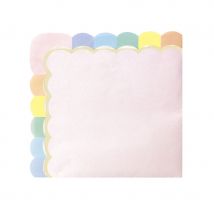 Décoration de table rose festonnée (16 serviettes)