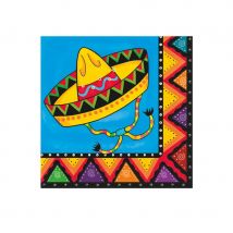 Décoration de table sur le thème du Mexique (20 serviettes)
