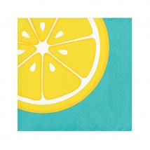 Décorations de table motifs citrons (16 petites serviettes)