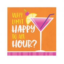 Décorations de table motifs Cocktail fruités (16 serviettes)