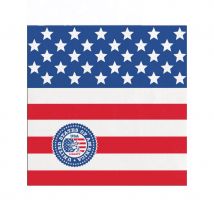 Déco drapeau USA pour table (20 serviettes de 12,5cm)