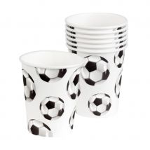 Décos foot pourtable d'anniversaire (6 gobelets)