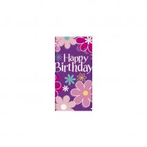 Décorations Happy Birthday fleuries (Nappe en plastique)