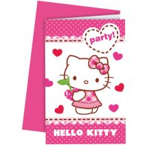 Décos Hello Kitty de table d'anniversaire (6 invitations)