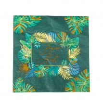 Décoration jungle de Joyeux Noël pour table (16 serviettes)