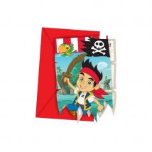 Décos Jake et les pirates pour anniversaire (6 cartes d'invitation)