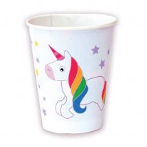 Décoration licorne arc-en-ciel pour table (8 gobelets)
