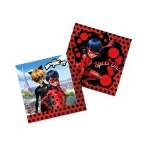 Décorations LadyBug d'anniversaire (16 serviettes de 33cm)