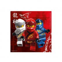 Décoration Lego Ninjago pour table d'anniversaire (20 serviettes de 33cm)
