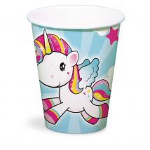 Déco Licorne pour repas d'anniversaire (8 gobelets)