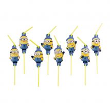 Décorations Minions d'anniversaire (8 pailles)