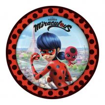 Décorations Miraculous d'anniversaire (8 assiettes de 23cm)