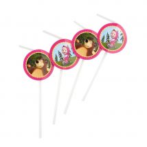 Déco Masha et Michka pour table d'anniversaire (6 pailles)