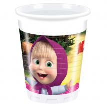 Déco Masha et Michka pour table d'anniversaire (8 gobelets)