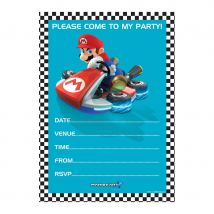 Décorations Mario Kart d'anniversaire (20 cartes d'invitation)