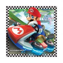 Décorations Mario Kart d'anniversaire (16 serviettes)