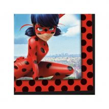 Déco Miraculous Ladybug pour table d'anniversaire (20 serviettes)
