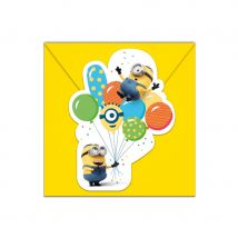 Déco Minions party pour table d'anniversaire (6 invitations)