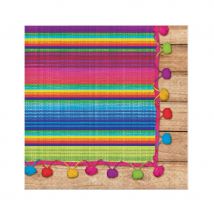 Décorations mexicaine Poncho aux couleurs vives (16 serviettes)