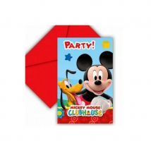 Décos Mickey pour anniversaire (6 invitations)
