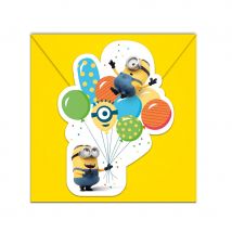 Décos Minions pour table d'anniversaire (6 cartes d'invitation)