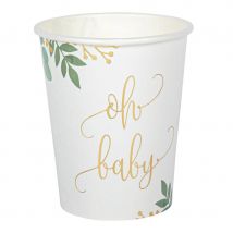 Décoration Oh Baby pour fête de naissance (8 gobelets)